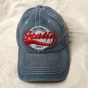 Italia denim hat embroidered
